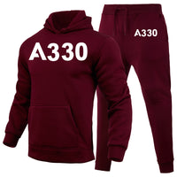 Thumbnail for A330 Flat Text Designed Hoodies & Sweatpants Set