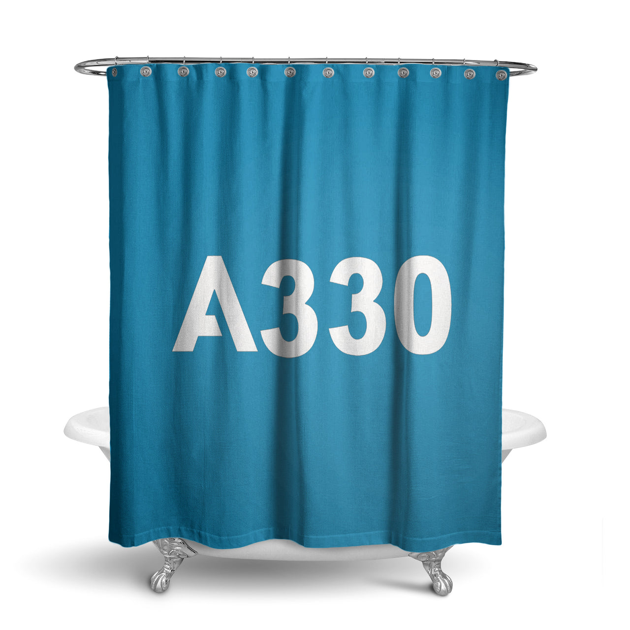 A330 Flat Text Designed Shower Curtains