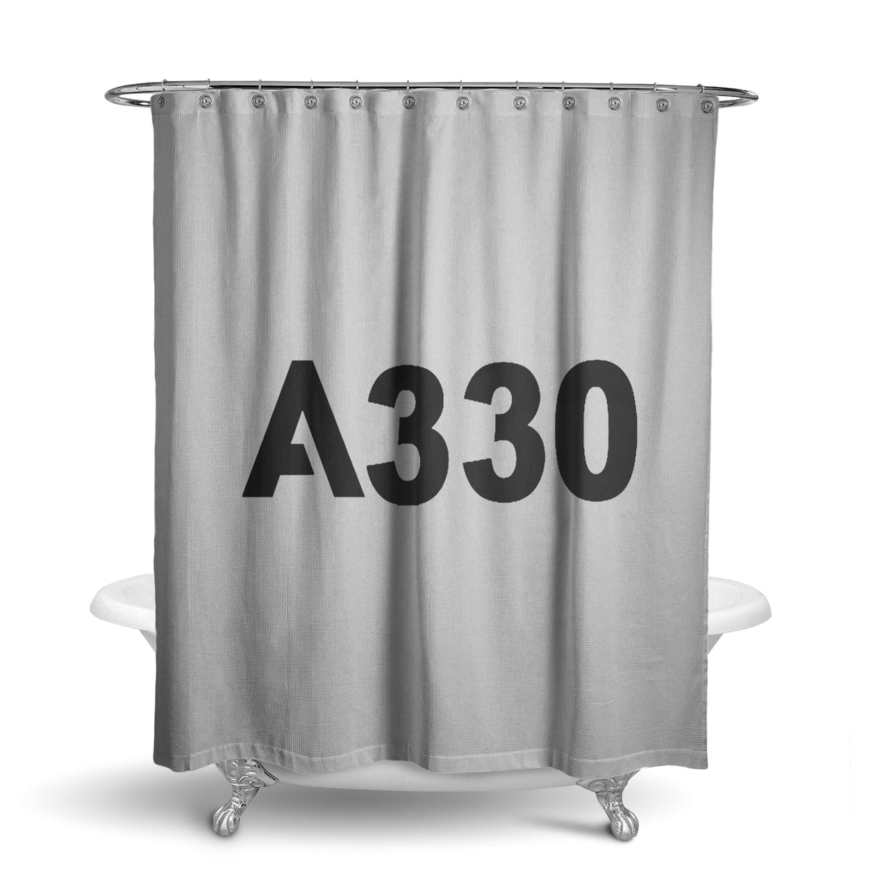 A330 Flat Text Designed Shower Curtains