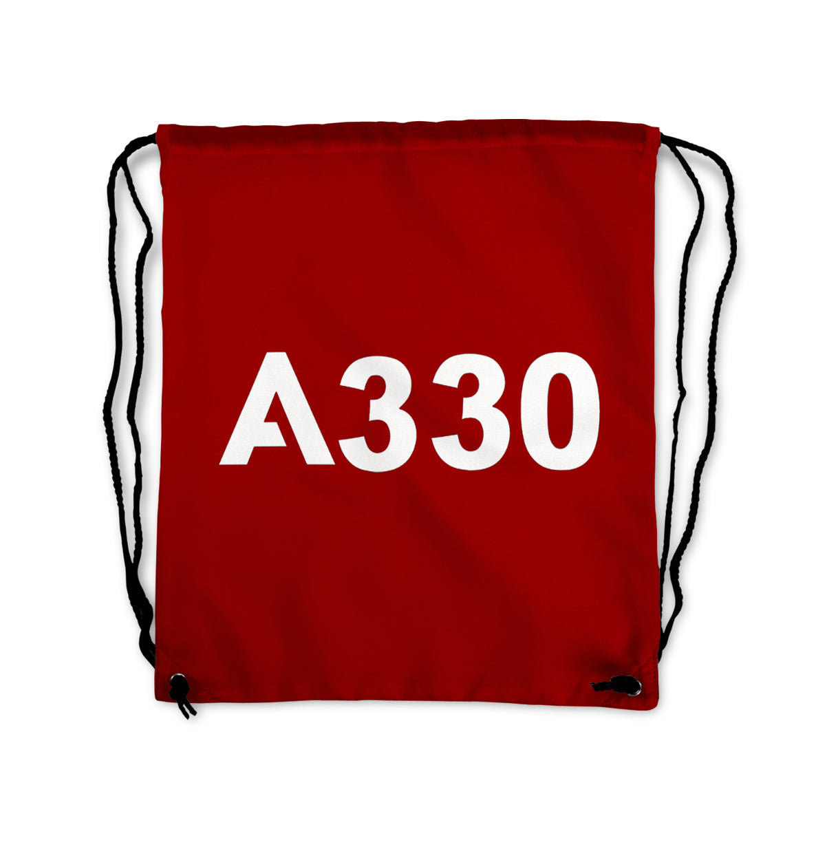 A330 Flat Text Designed Drawstring Bags