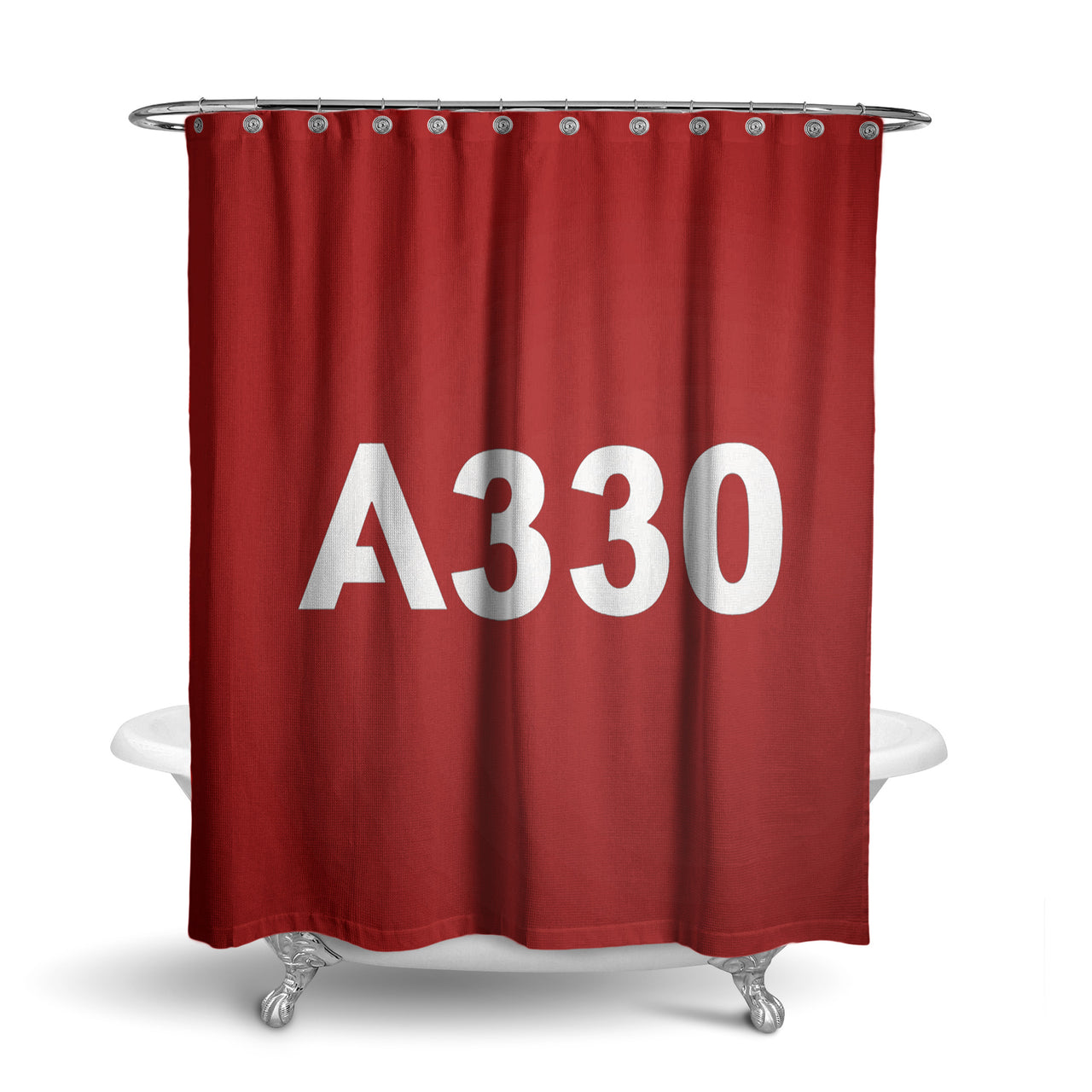 A330 Flat Text Designed Shower Curtains