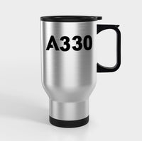 Thumbnail for A330 Flat Text Designed Travel Mugs (With Holder)