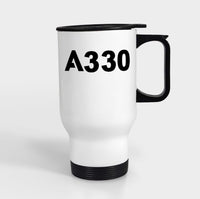 Thumbnail for A330 Flat Text Designed Travel Mugs (With Holder)