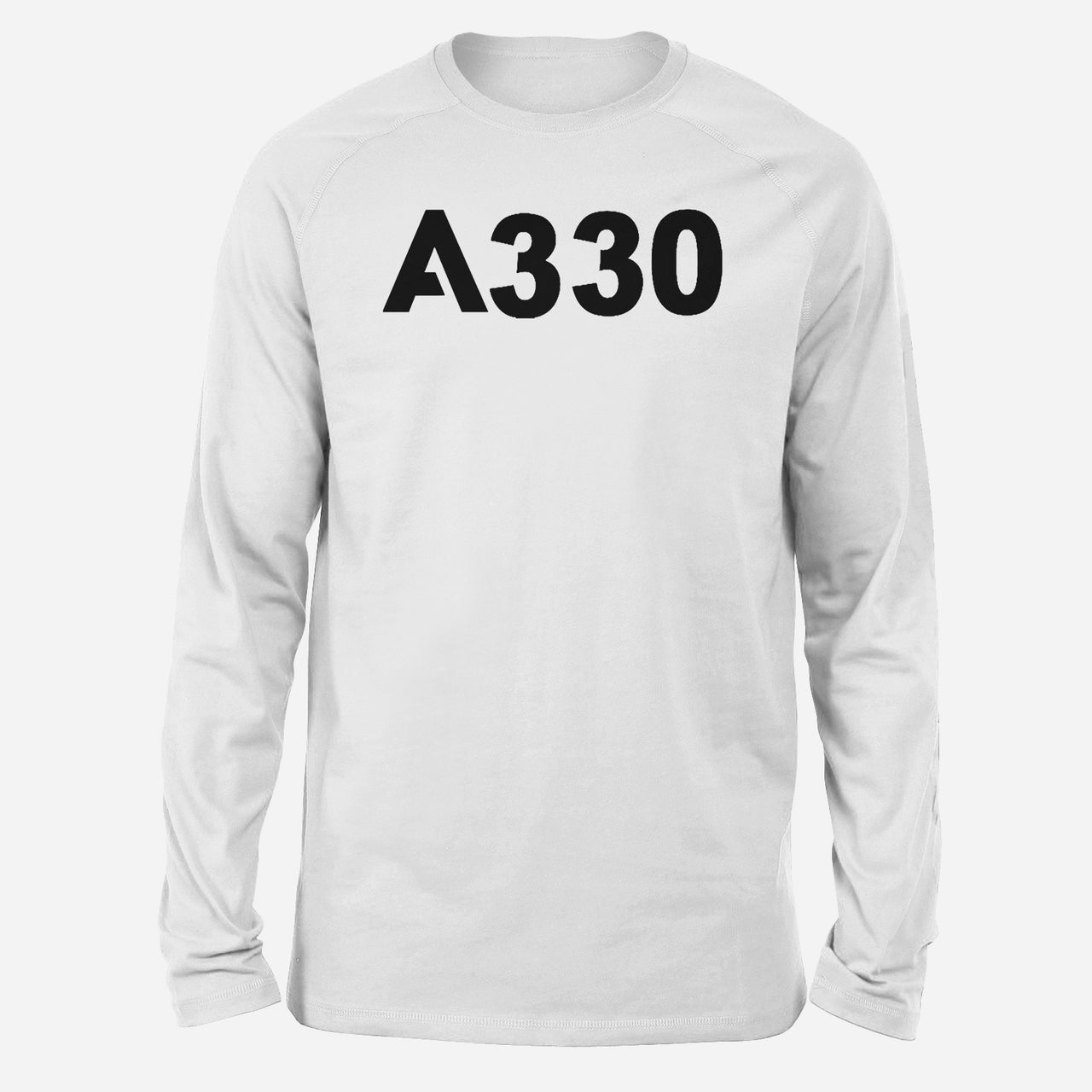 A330 Flat Text Designed Long-Sleeve T-Shirts