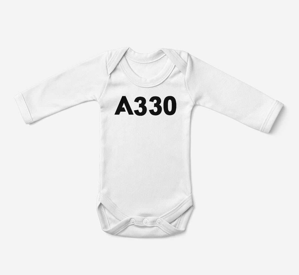 A330 Flat Text Designed Baby Bodysuits