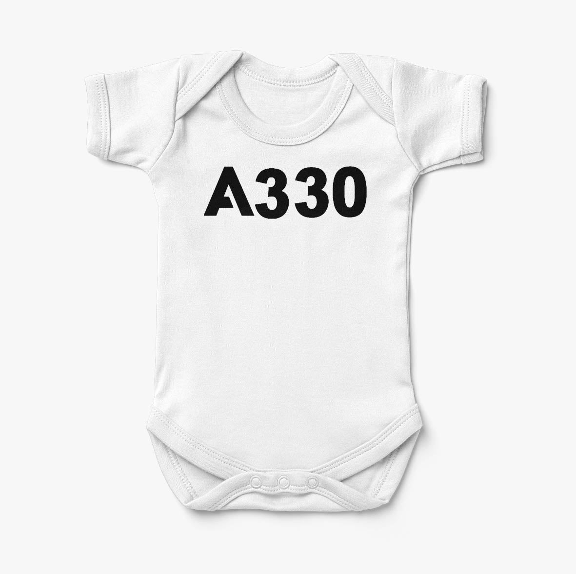 A330 Flat Text Designed Baby Bodysuits