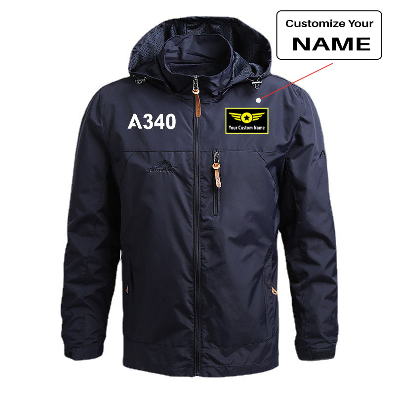 A340 Flat Text Designed Thin Stylish Jackets