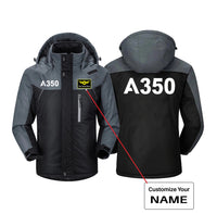 Thumbnail for A350 Flat Text Designed Thick Winter Jackets