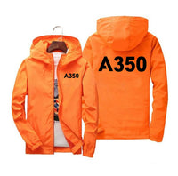 Thumbnail for A350 Flat Text Designed Windbreaker Jackets