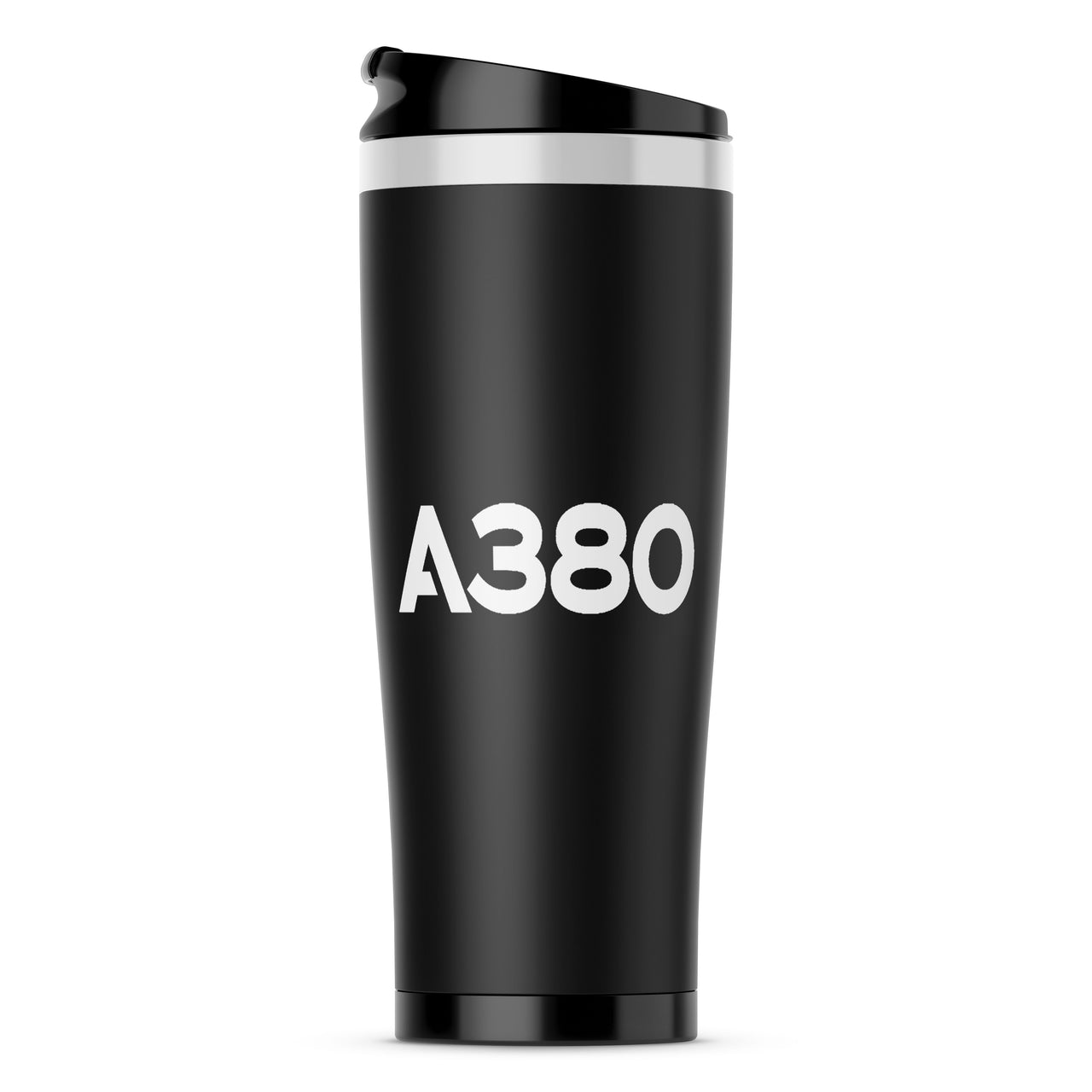 A380 Flat Text Designed Travel Mugs