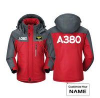 Thumbnail for A380 Flat Text Designed Thick Winter Jackets