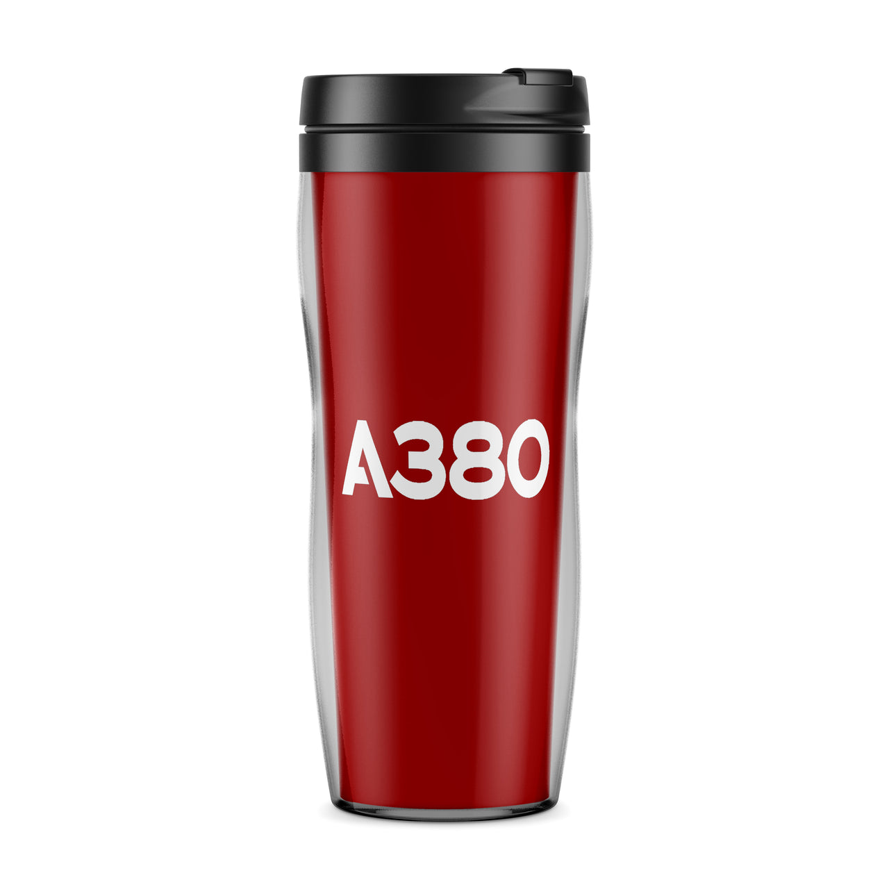 A380 Flat Text Designed Travel Mugs