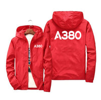 Thumbnail for A380 Flat Text Designed Windbreaker Jackets