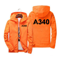 Thumbnail for A340 Flat Text Designed Windbreaker Jackets