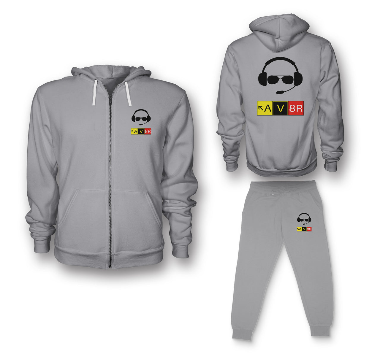 AV8R 2 Designed Zipped Hoodies & Sweatpants Set