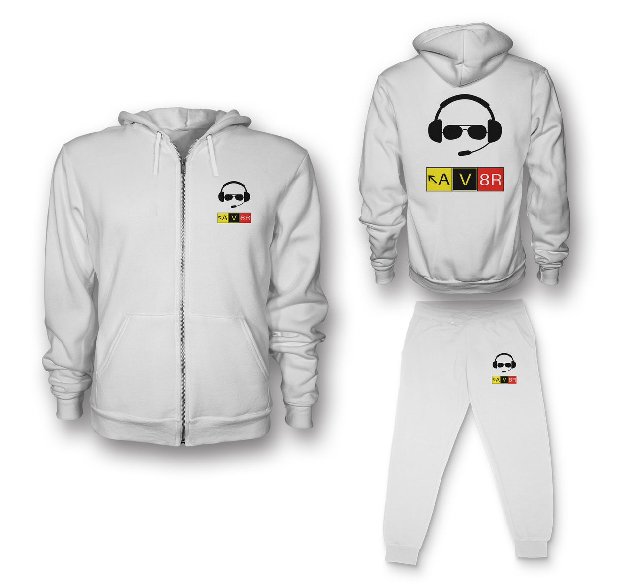 AV8R 2 Designed Zipped Hoodies & Sweatpants Set