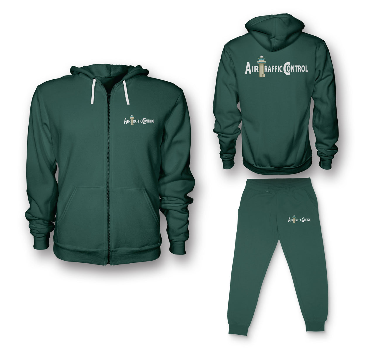 Air Traffic Control Designed Zipped Hoodies & Sweatpants Set