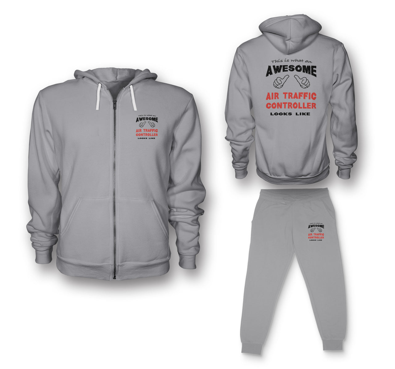 Air Traffic Controller Designed Zipped Hoodies & Sweatpants Set