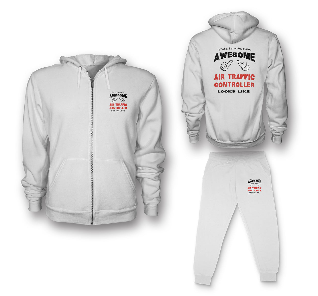 Air Traffic Controller Designed Zipped Hoodies & Sweatpants Set