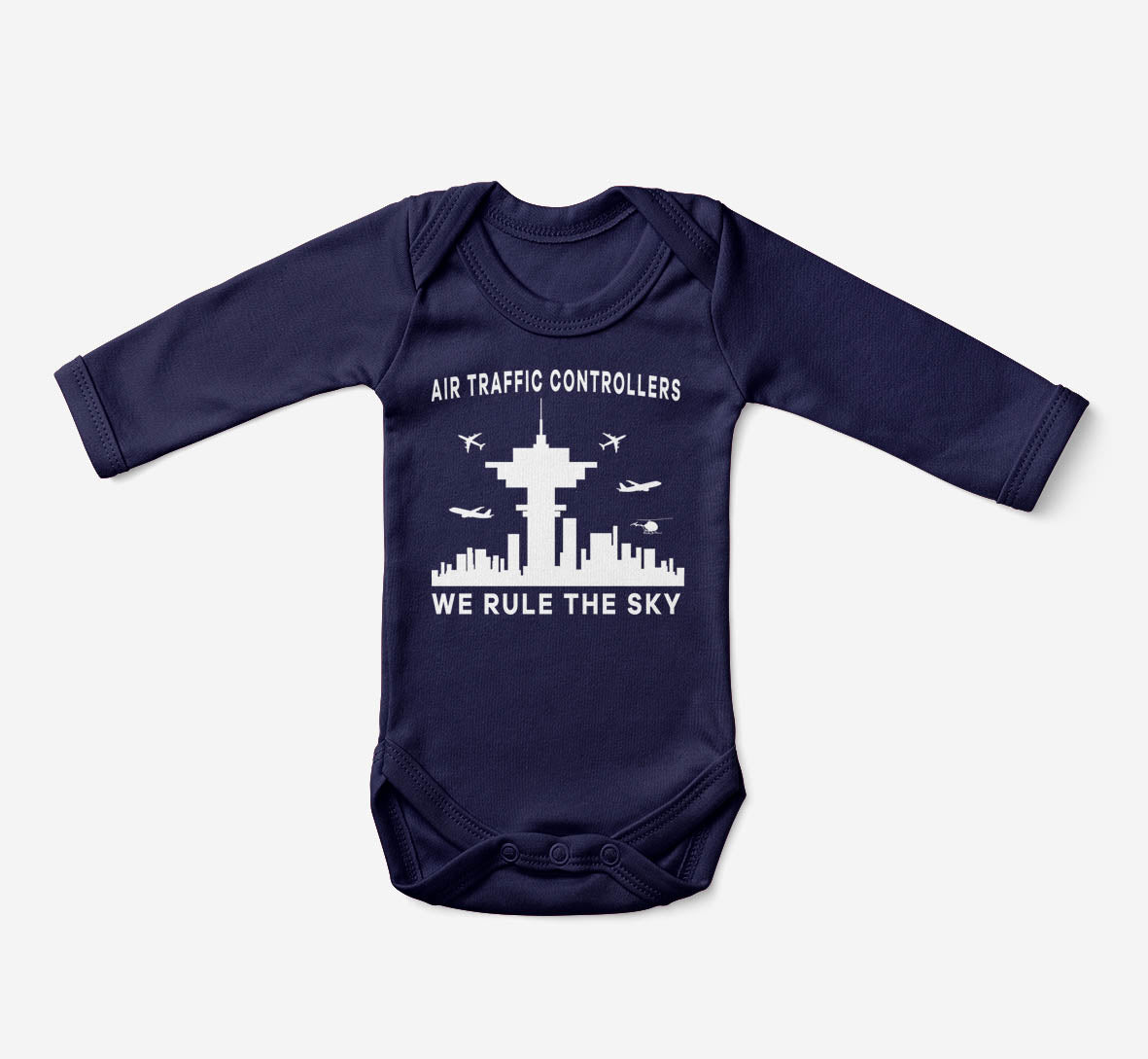 Air Traffic Controllers - We Rule The Sky Designed Baby Bodysuits