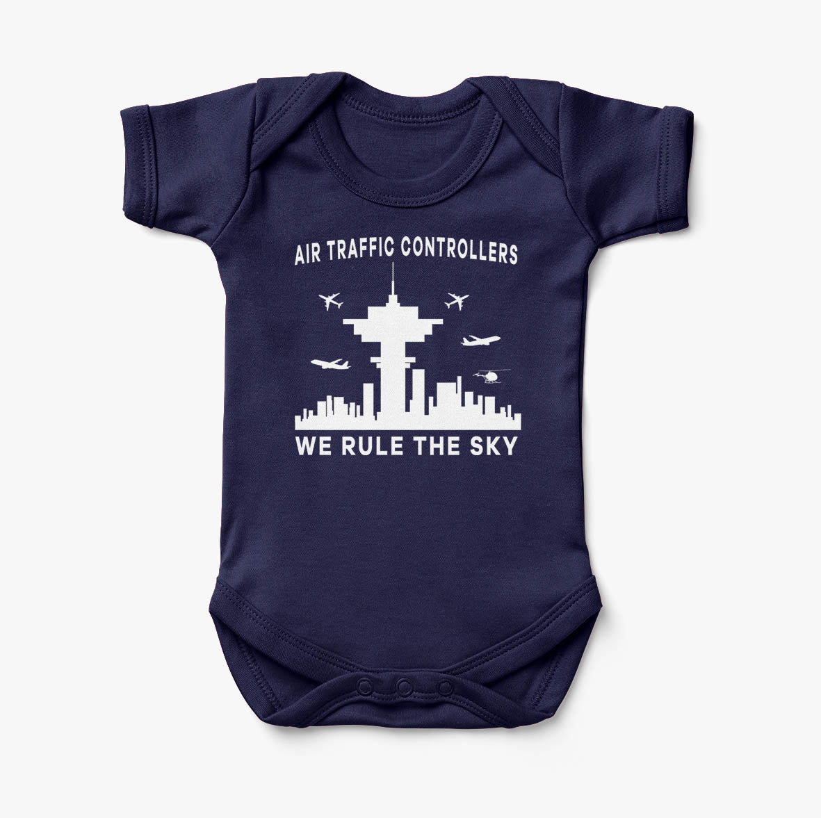 Air Traffic Controllers - We Rule The Sky Designed Baby Bodysuits