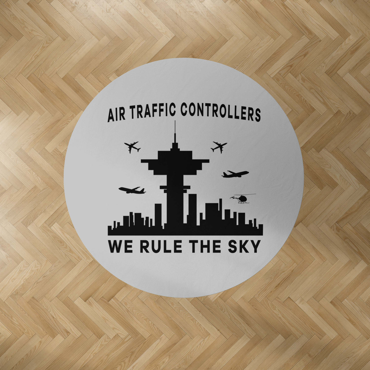 Air Traffic Controllers - We Rule The Sky Designed Carpet & Floor Mats (Round)