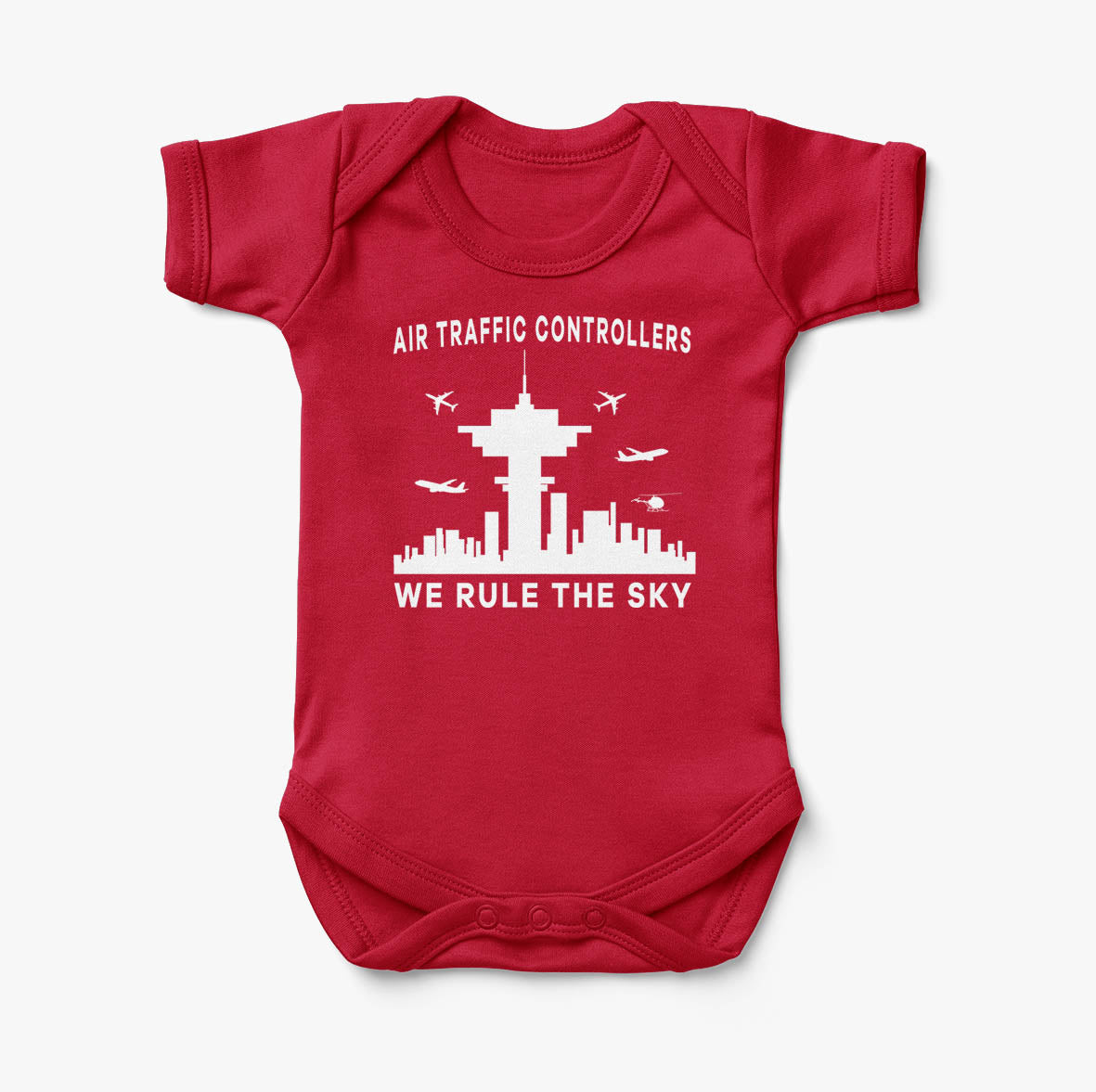 Air Traffic Controllers - We Rule The Sky Designed Baby Bodysuits