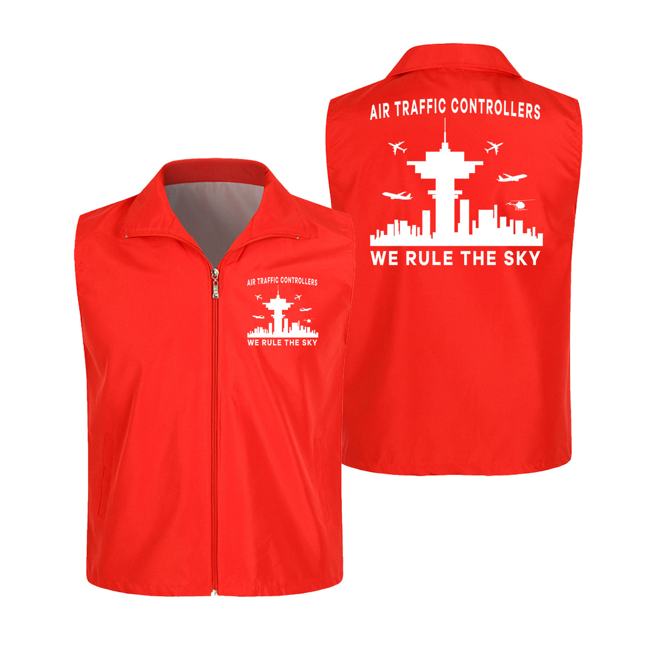 Air Traffic Controllers - We Rule The Sky Designed Thin Style Vests