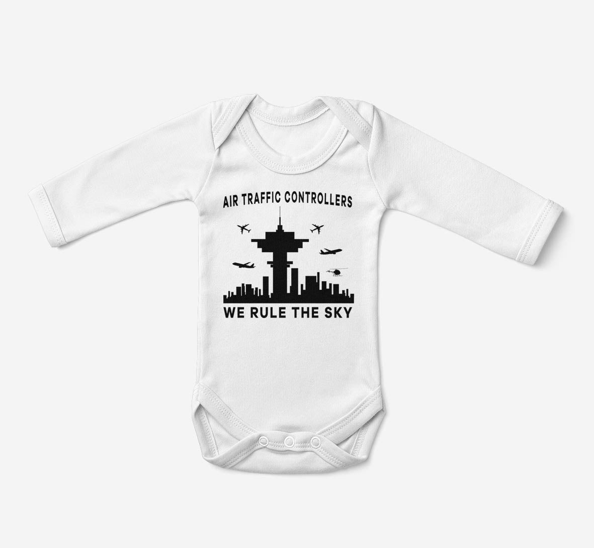 Air Traffic Controllers - We Rule The Sky Designed Baby Bodysuits