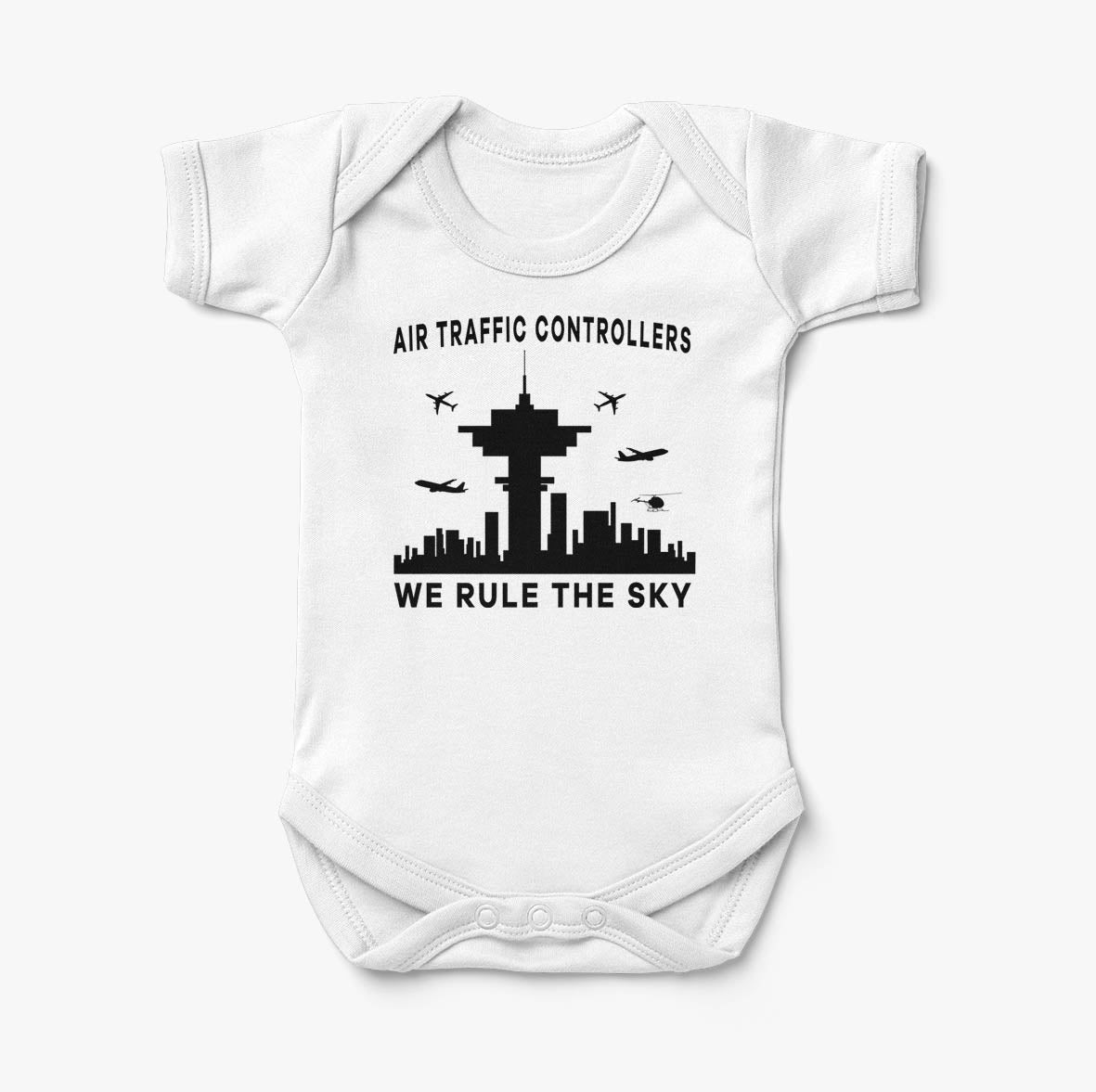 Air Traffic Controllers - We Rule The Sky Designed Baby Bodysuits