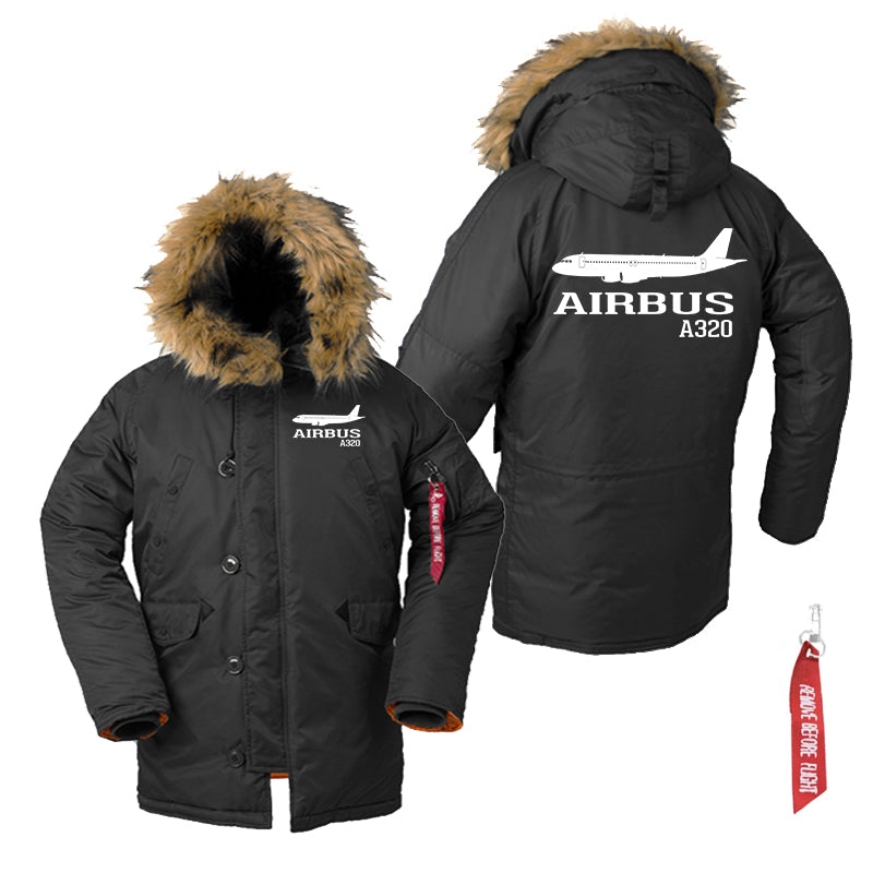 Airbus A320 Printed Designed Parka Bomber Jackets