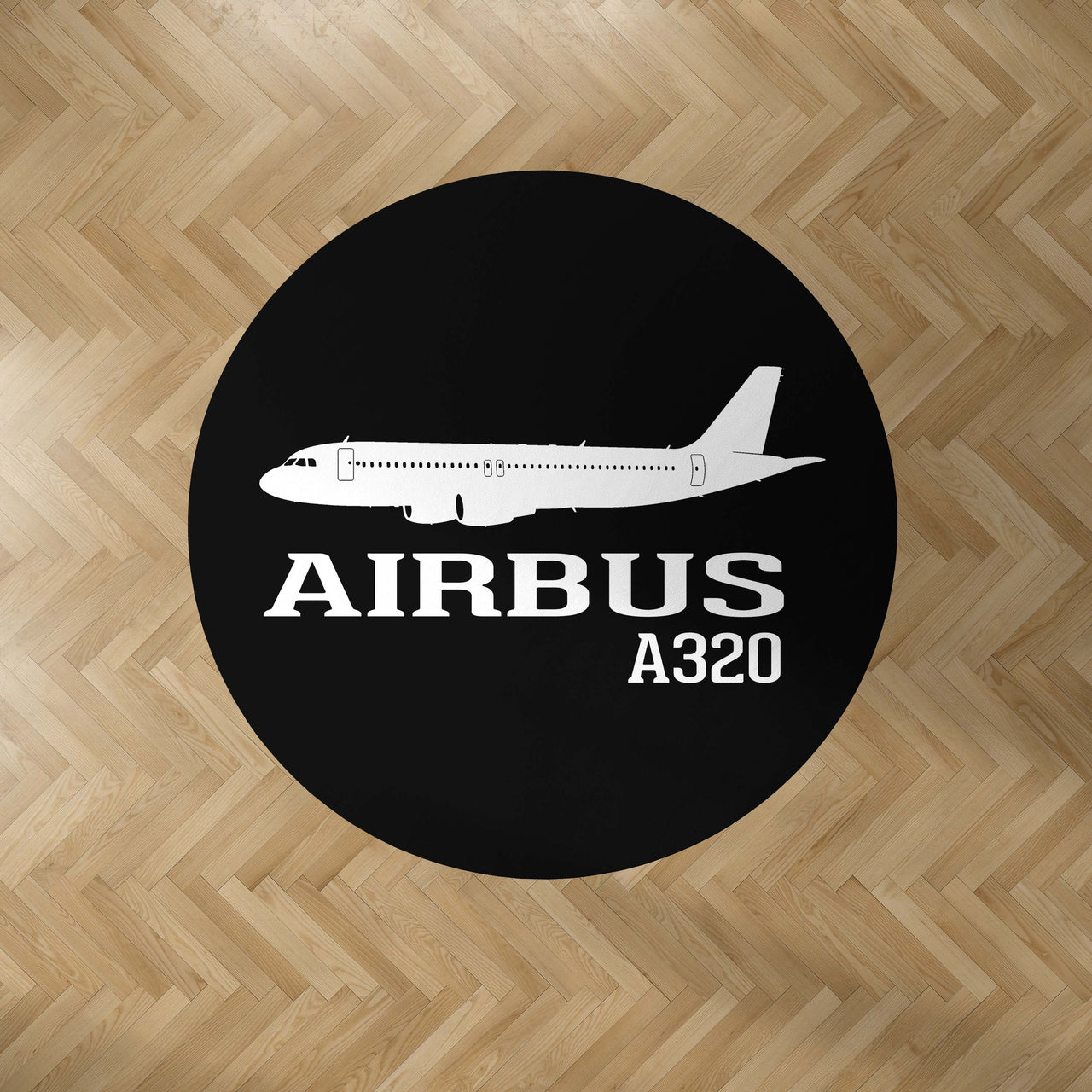 Airbus A320 Printed Designed Carpet & Floor Mats (Round)