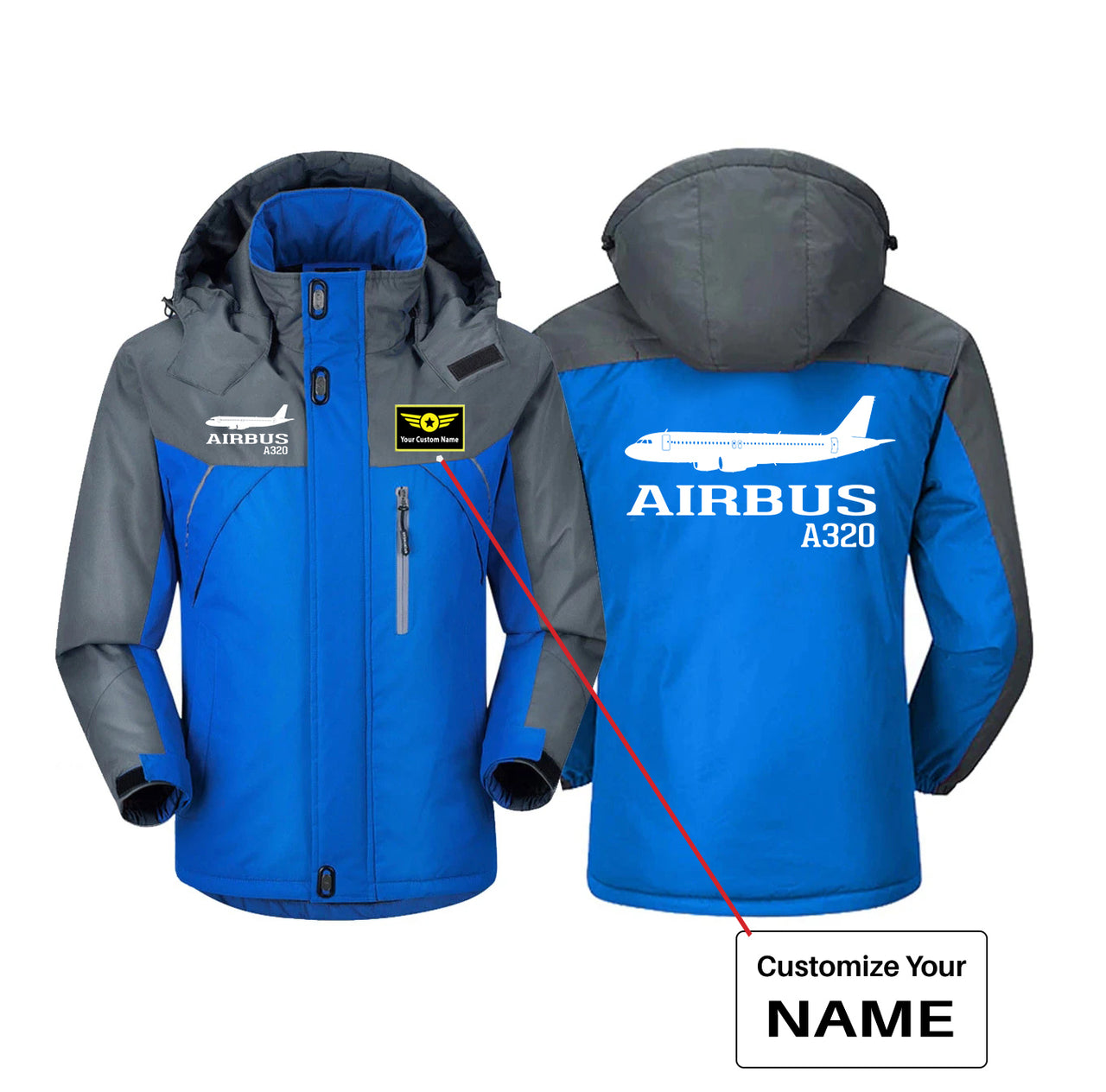 Airbus A320 Printed Designed Thick Winter Jackets