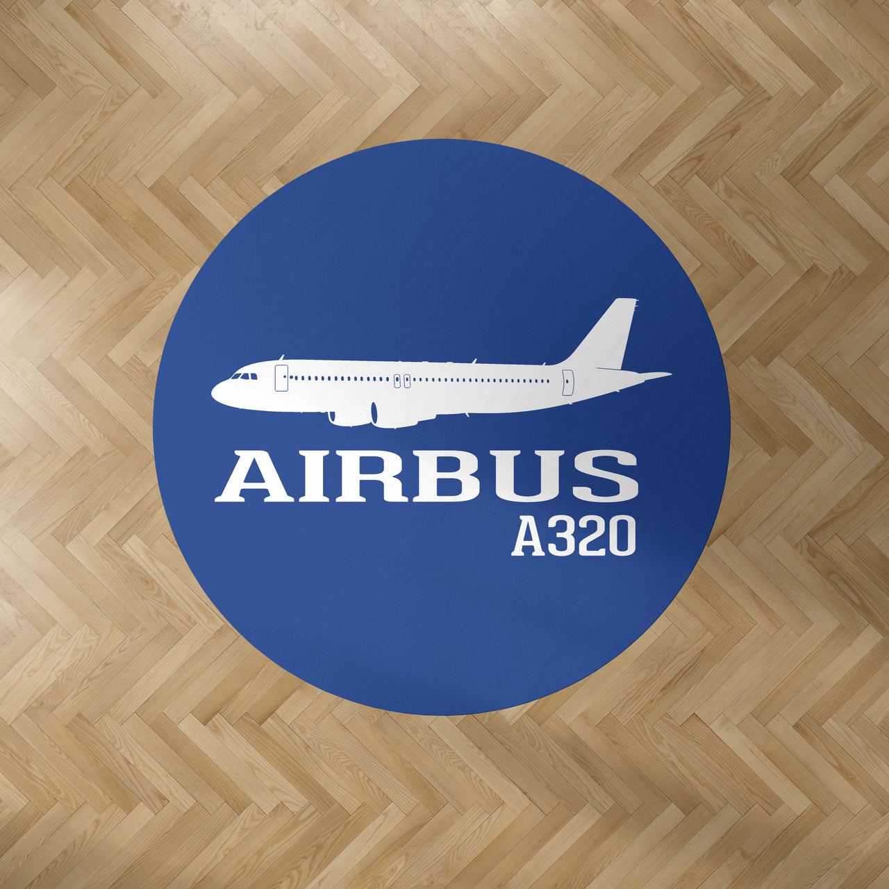 Airbus A320 Printed Designed Carpet & Floor Mats (Round)