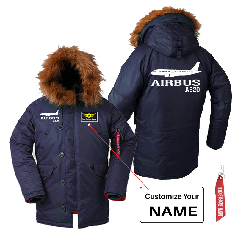 Airbus A320 Printed Designed Parka Bomber Jackets