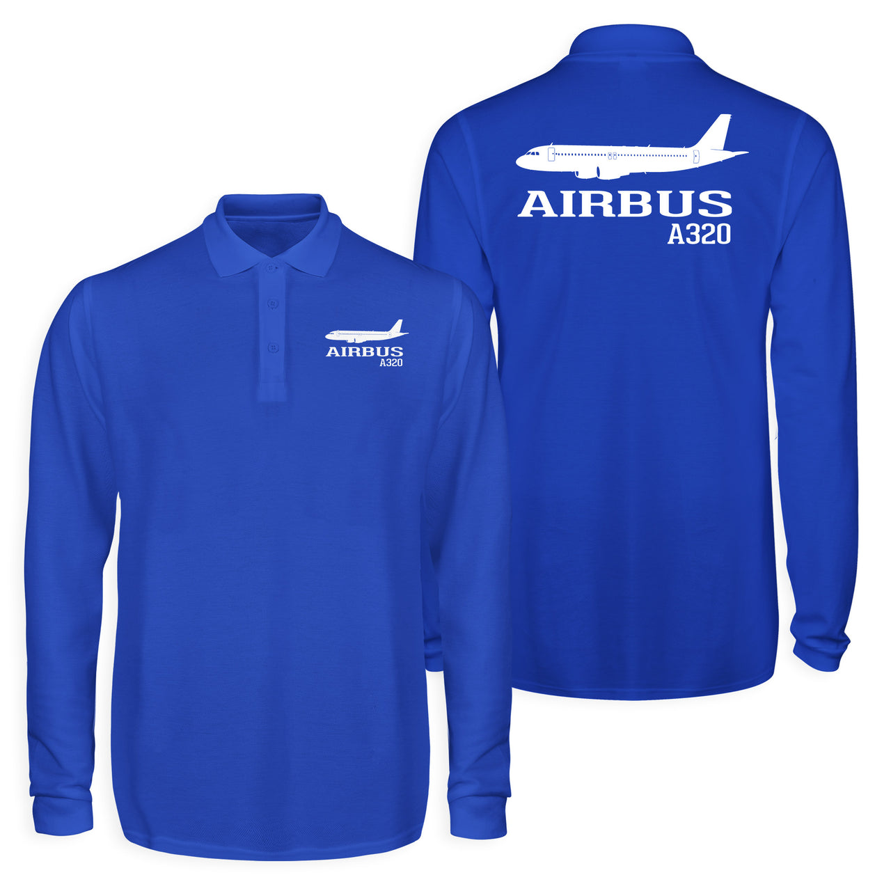 Airbus A320 Printed Designed Long Sleeve Polo T-Shirts (Double-Side)