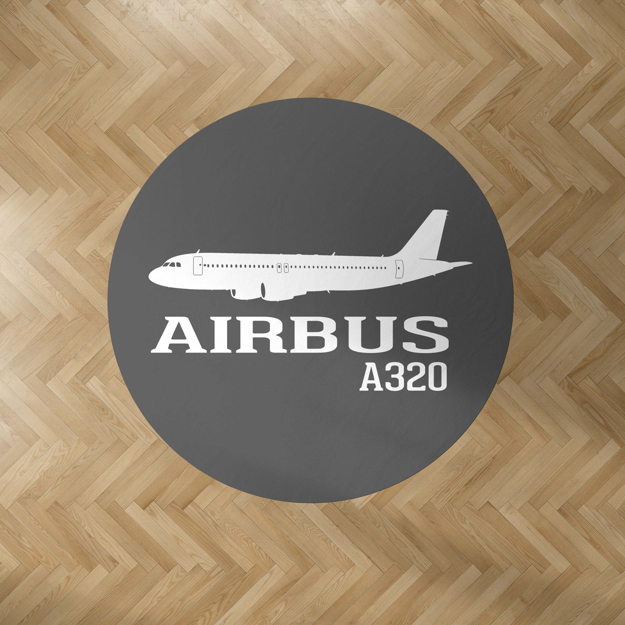 Airbus A320 Printed Designed Carpet & Floor Mats (Round)