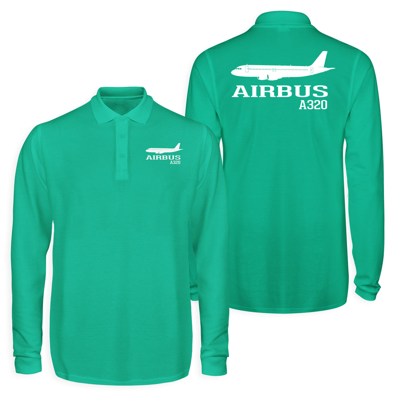 Airbus A320 Printed Designed Long Sleeve Polo T-Shirts (Double-Side)