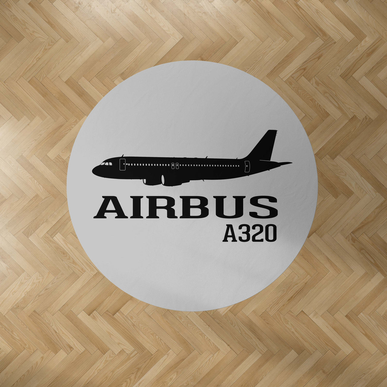 Airbus A320 Printed Designed Carpet & Floor Mats (Round)