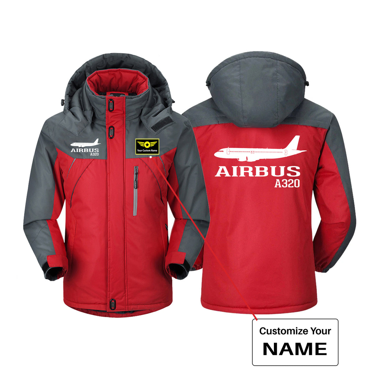 Airbus A320 Printed Designed Thick Winter Jackets