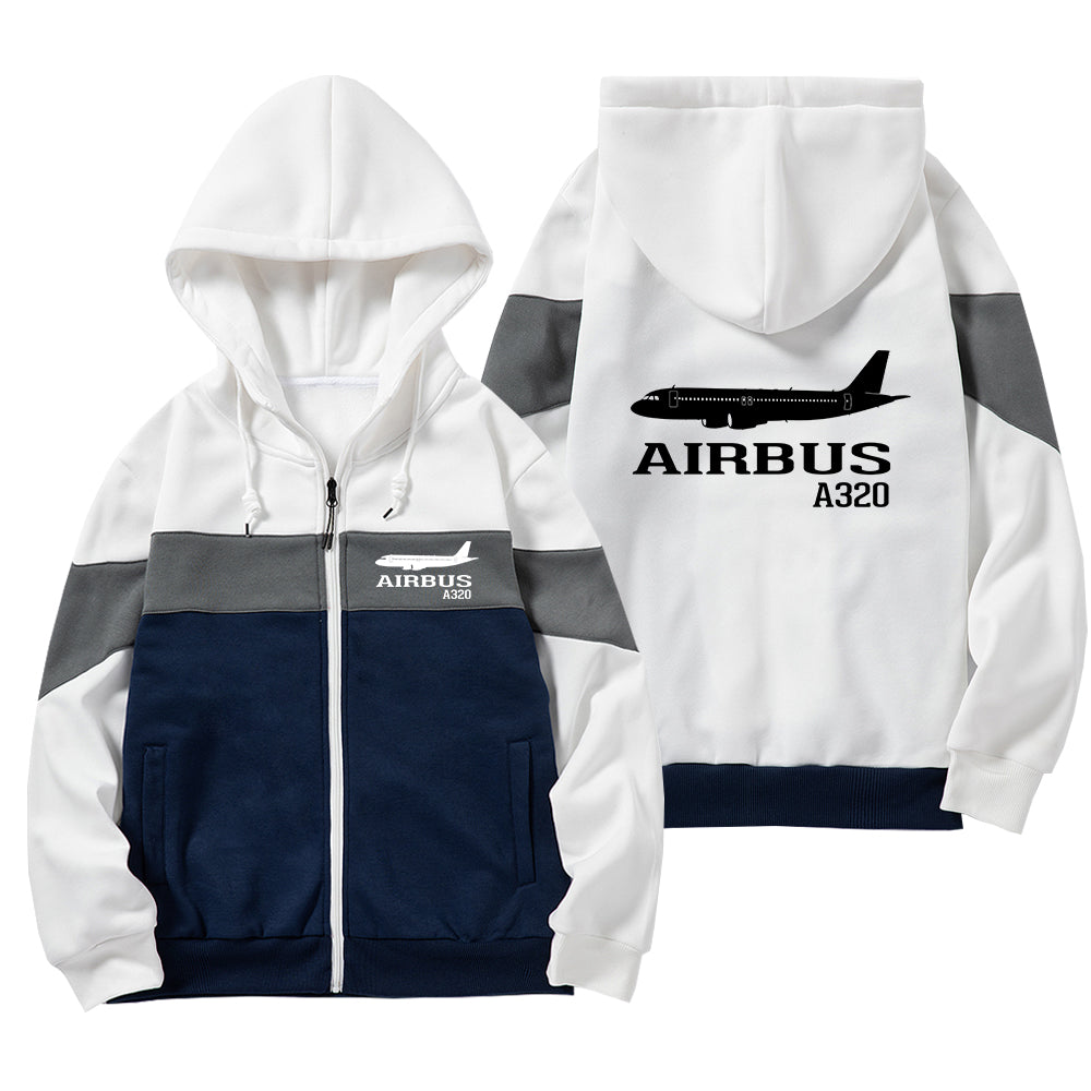 Airbus A320 Printed Designed Colourful Zipped Hoodies