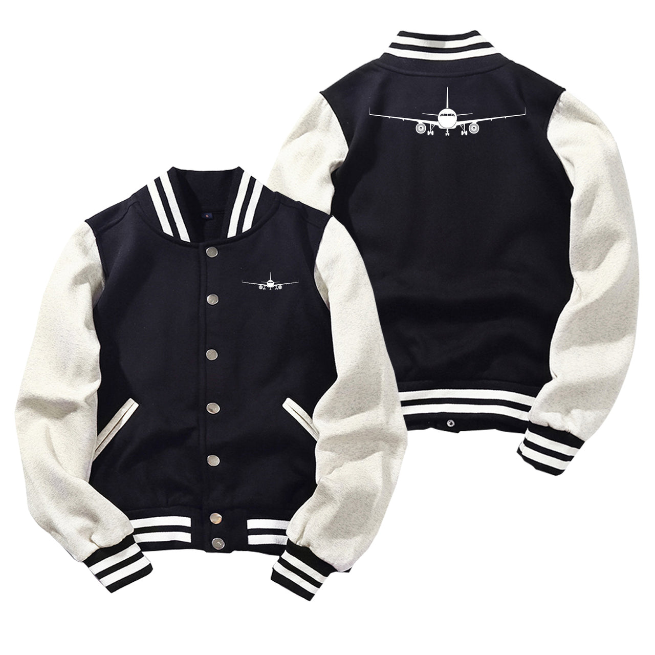 Airbus A320 Silhouette Designed Baseball Style Jackets