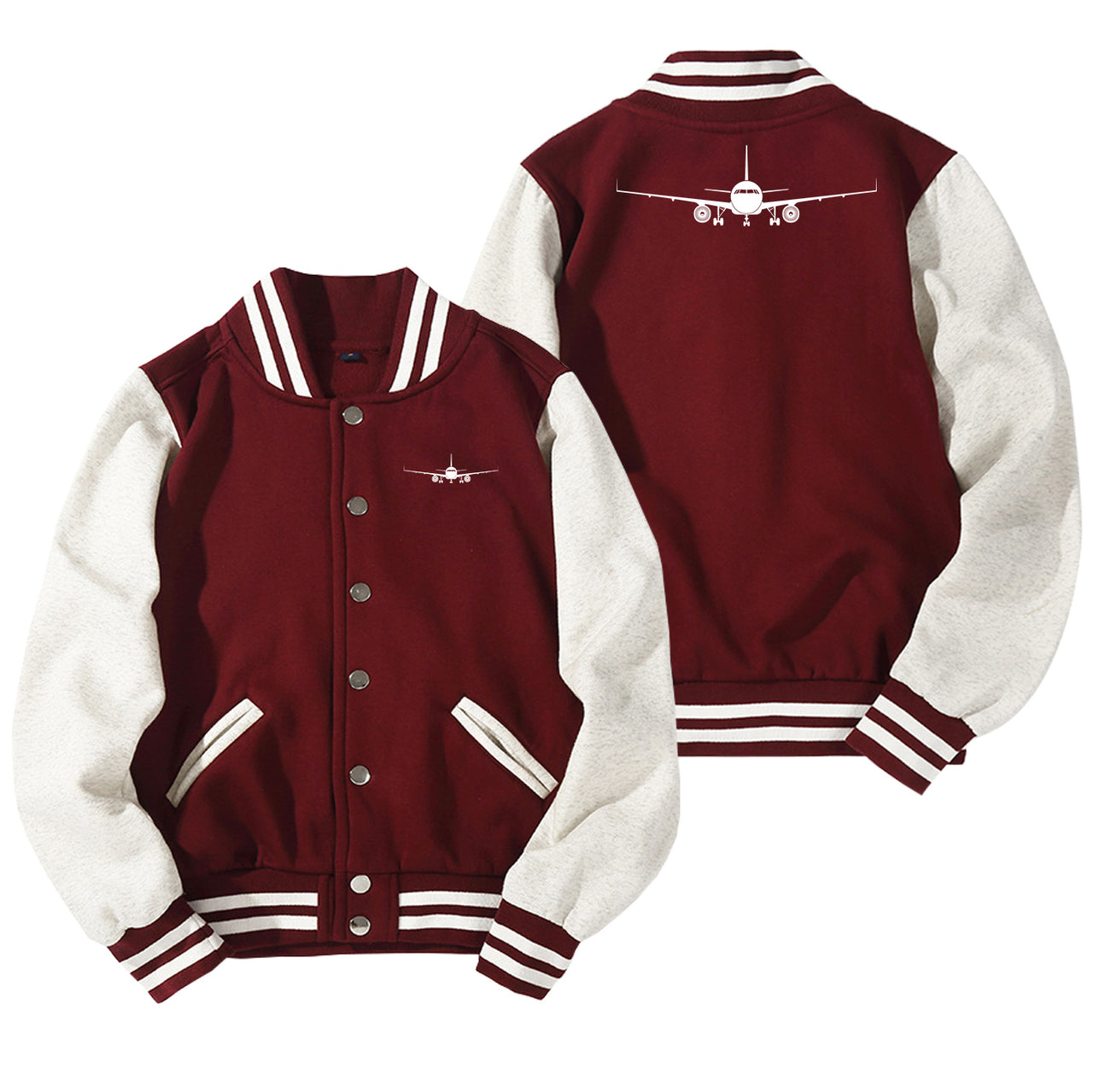 Airbus A320 Silhouette Designed Baseball Style Jackets