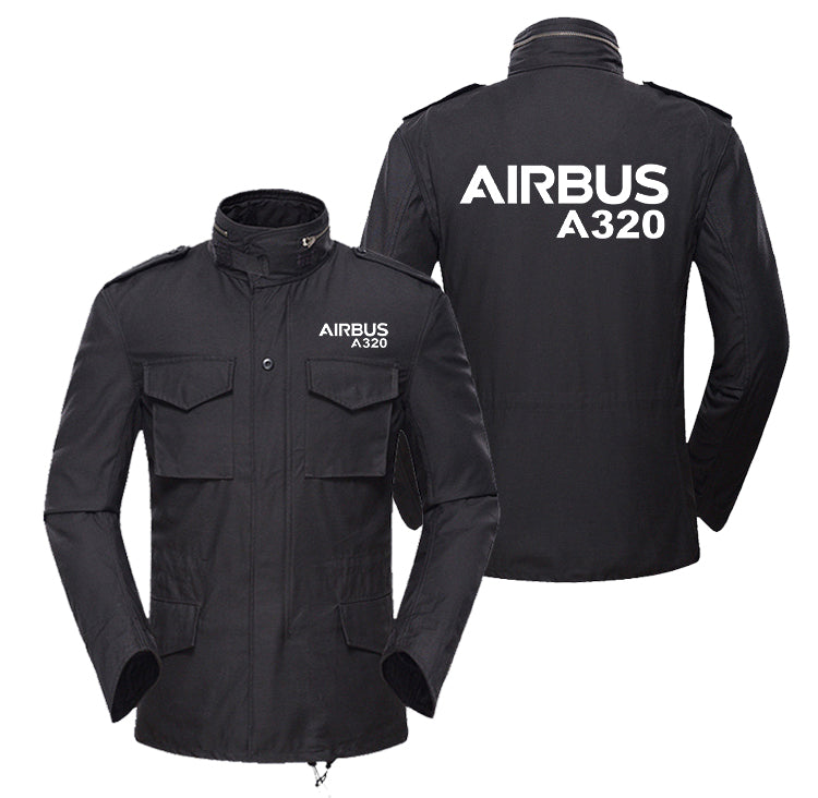 Airbus A320 & Text Designed Military Coats