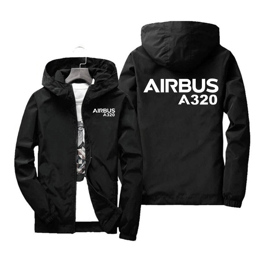 Airbus A320 & Text Designed Windbreaker Jackets