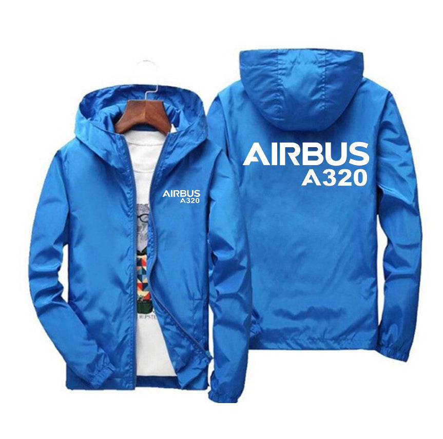 Airbus A320 & Text Designed Windbreaker Jackets