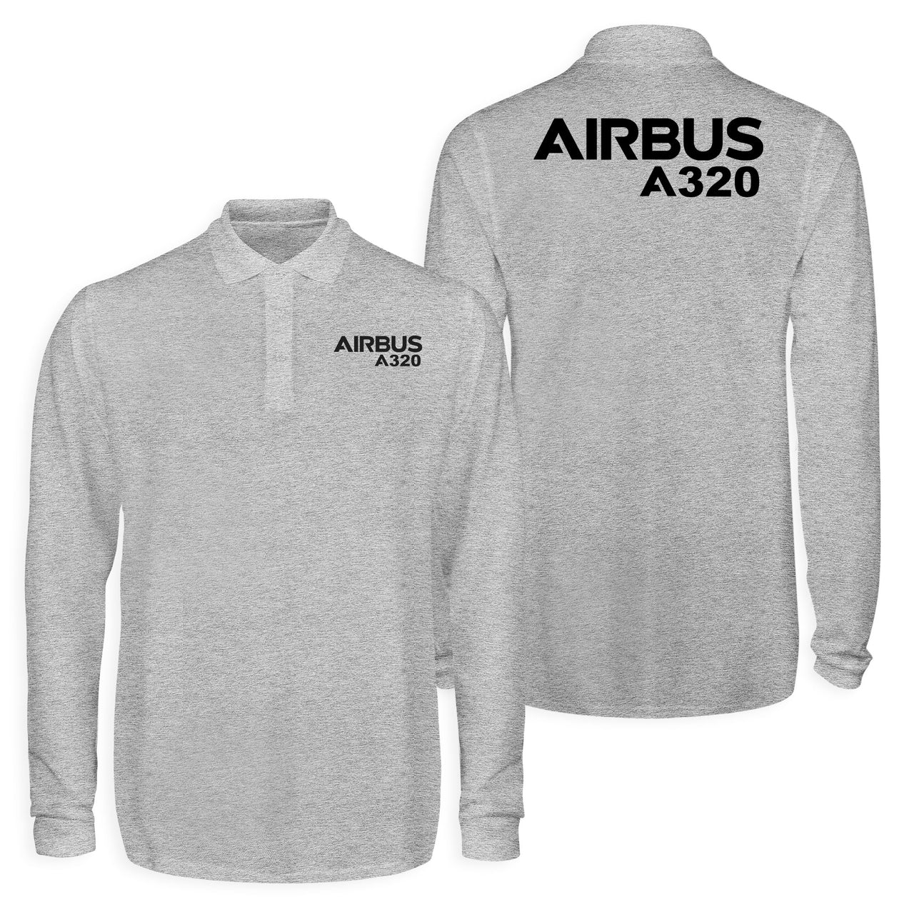 Airbus A320 & Text Designed Long Sleeve Polo T-Shirts (Double-Side)