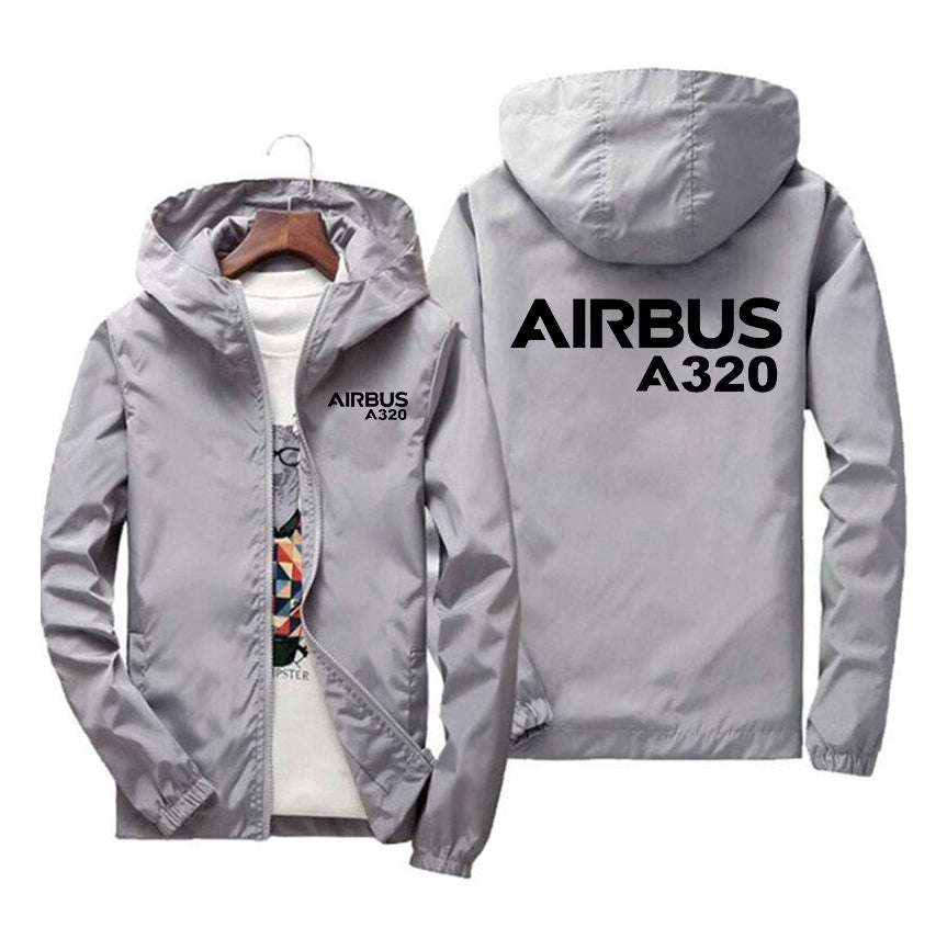 Airbus A320 & Text Designed Windbreaker Jackets