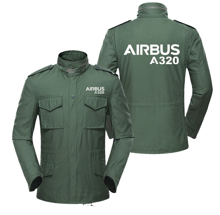 Airbus A320 & Text Designed Military Coats