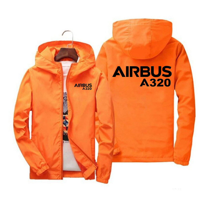 Airbus A320 & Text Designed Windbreaker Jackets